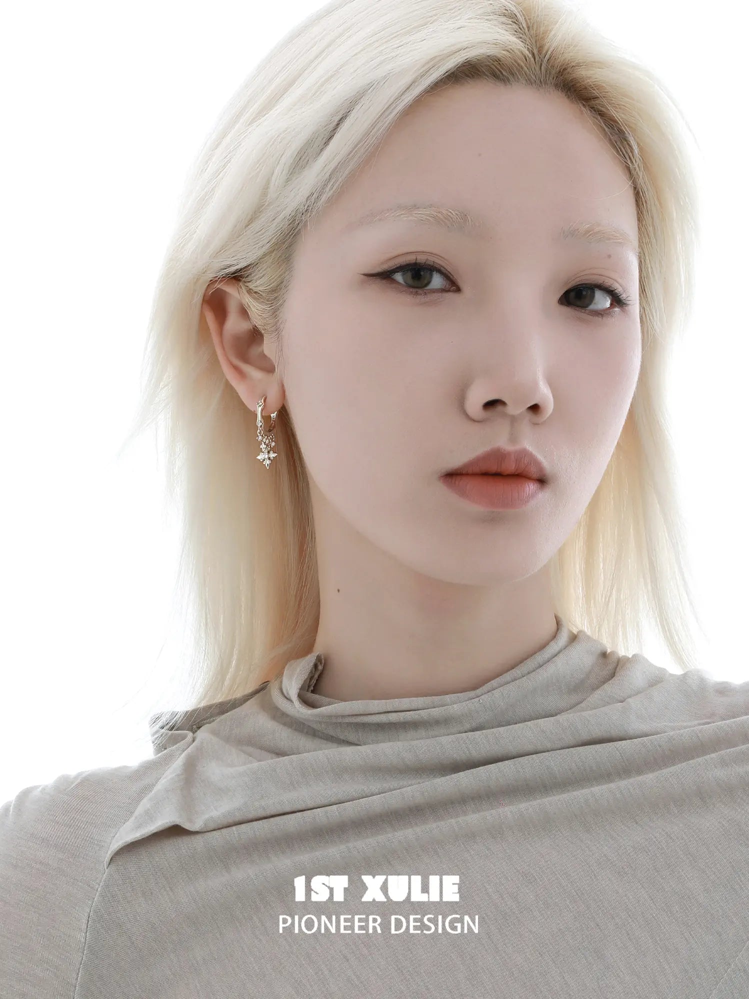 1ST XULIE Jewelry "Bastet" Iris Fringe Drop Dangle Hoop Earrings - On Model