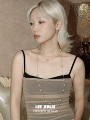 1ST XULIE Jewelry "Bastet" Vintage Iris Pearl Statement Pendant Necklace - Detail Shot