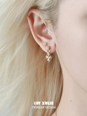 1ST XULIE Jewelry "Bastet" Iris Zircon Stud Earrings in 925 Sterling Silver - Lifestyle Shot