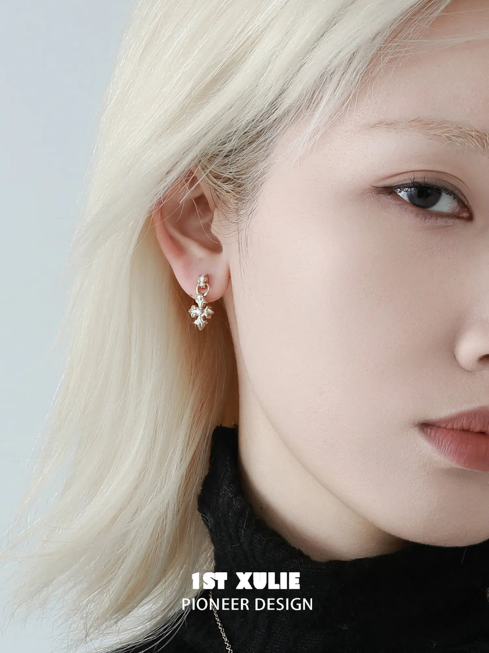 1ST XULIE Jewelry "Bastet" Iris Zircon Stud Earrings in 925 Sterling Silver - Style A Product View
