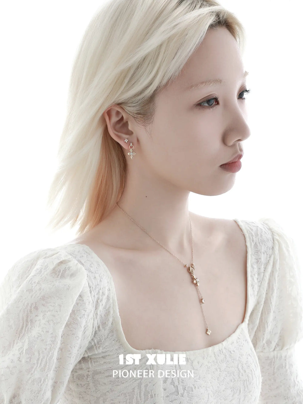 1ST XULIE Jewelry "Bastet" Iris Zircon Stud Earrings in 925 Sterling Silver - Style B Product View