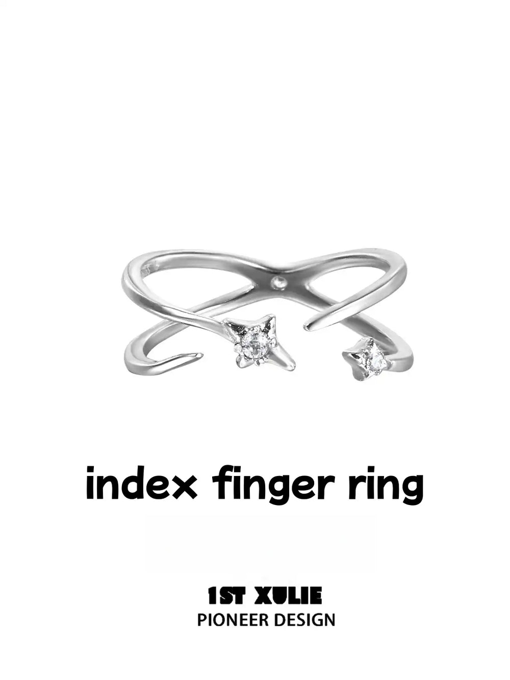 1ST XULIE "Silver Angel" Irregular Twisted Adjustable Stacking Ring Set in 925 Sterling Silver - Lifestyle Shot