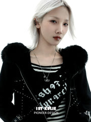 1ST XULIE "Silver Angel" Playful Kitty Lipstick Cartilage Huggie Hoop Earrings in 925 Sterling Silver - Side View