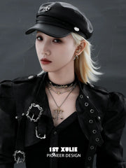 1ST XULIE Jewelry "Knight's Oath" Knight's Sword Antique Stud Earrings in 18K Gold Plated Brass - Side View