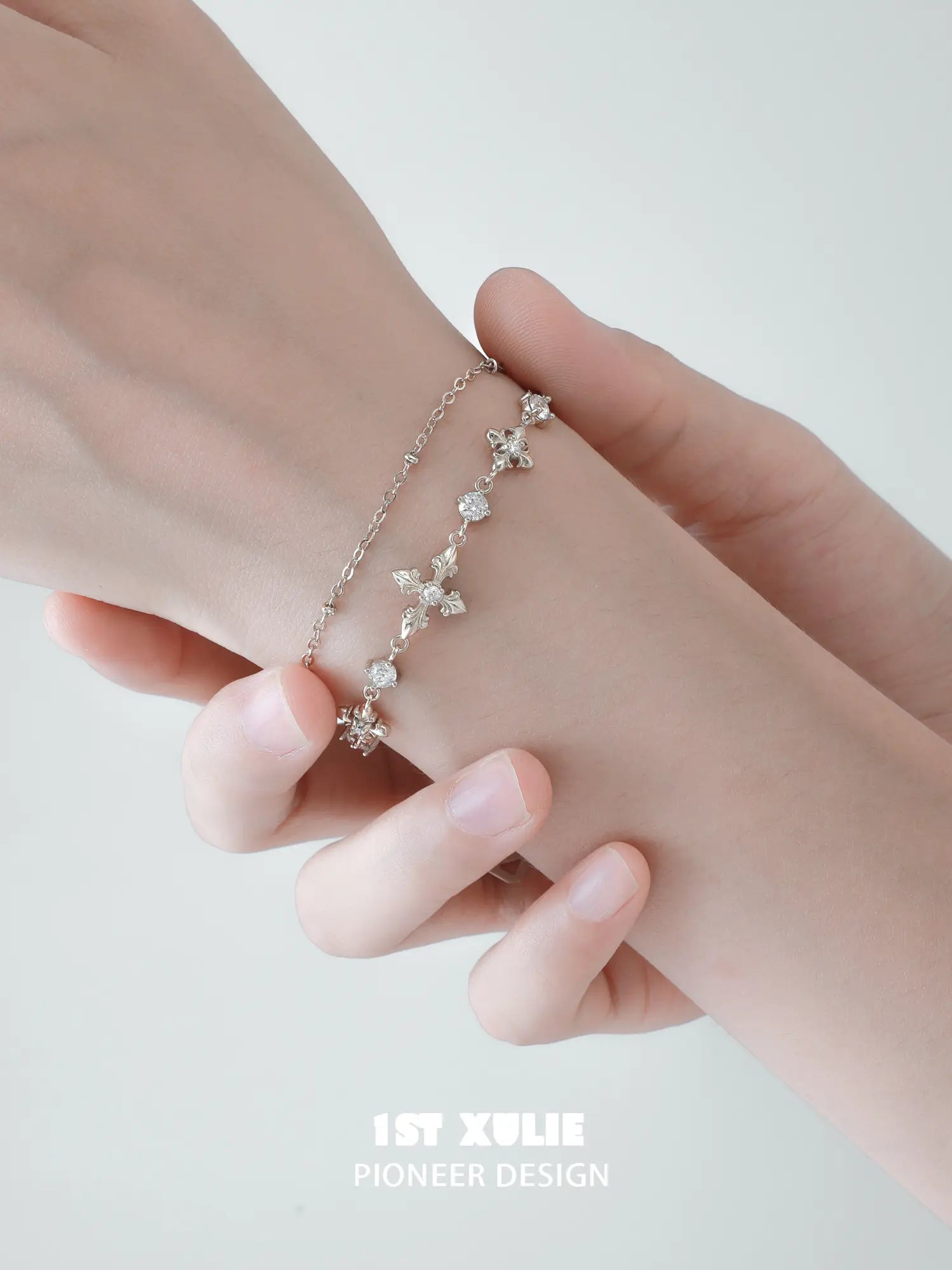 1ST XULIE Jewelry "Bastet" Layered Iris Zirconia Charm Bracelet in 18K Gold Plated - Packaging View