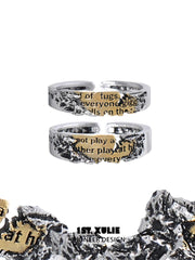 1ST XULIE "Immortal Lover" Adjustable Statement Love Letter Ring in 925 Sterling Silver - Product View