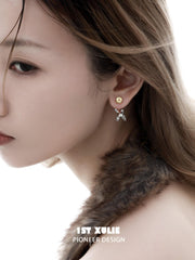 1ST XULIE "Lucky Cat" Money Charm Dangle Earrings in Platinum Plate - Packaging View
