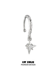 1ST XULIE "Silver Angel" Minimalist Angel Lip Cuff in 925 Sterling Silver - Detail Shot