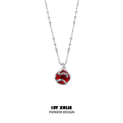 1ST XULIE "Snake Bite" Minimalist Energy Crystal Pendant Necklace in 925 Sterling Silver - Lifestyle Shot