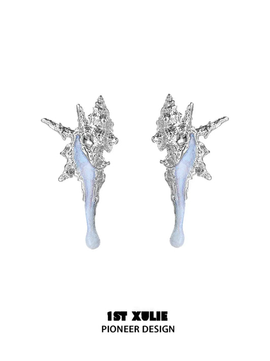 1ST XULIE "ATLANTIS" Mismatched Starfish & Conch Stud Earrings in 925 Sterling Silver - Packaging View