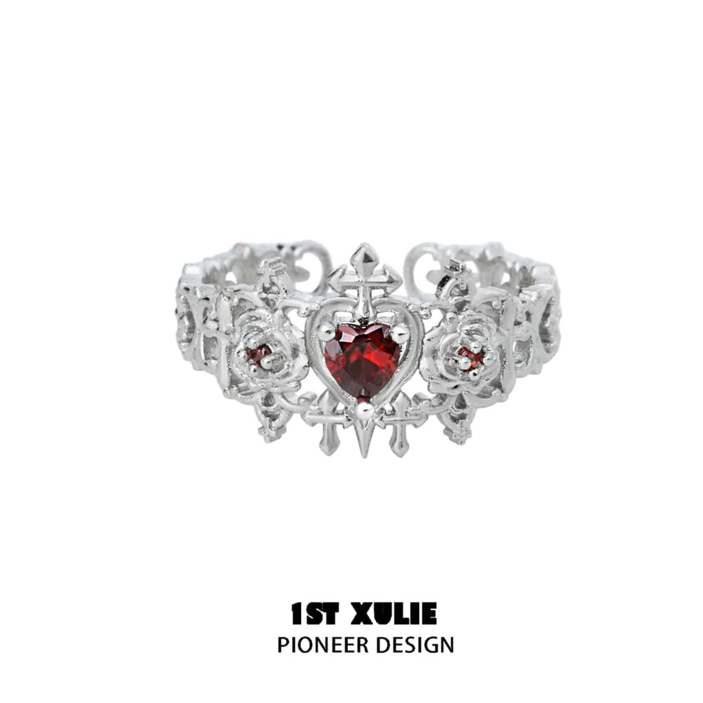 1ST XULIE "Forbidden Love" Modern Forbidden Love Open Ring in 24K Gold Plated 925 Sterling Silver - On Model Close-up