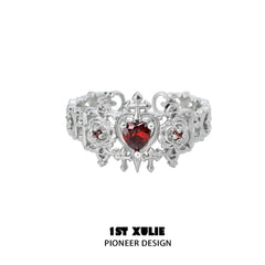 1ST XULIE "Forbidden Love" Modern Forbidden Love Open Ring in 24K Gold Plated 925 Sterling Silver - On Model Close-up