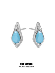 "Stone Age" Platinum Plated Natural Gemstone Stud Earrings - Image 13