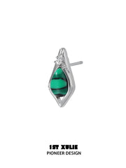 "Stone Age" Platinum Plated Natural Gemstone Stud Earrings - Image 15