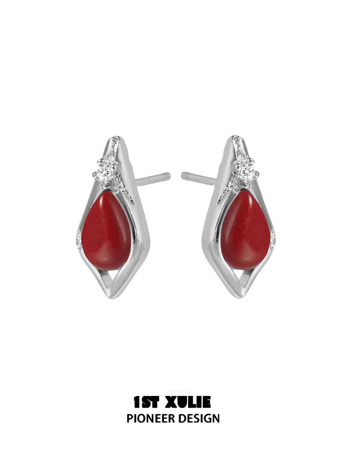 "Stone Age" Platinum Plated Natural Gemstone Stud Earrings - Image 16