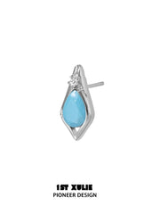 "Stone Age" Platinum Plated Natural Gemstone Stud Earrings - Image 17