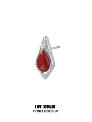 "Stone Age" Platinum Plated Natural Gemstone Stud Earrings - Image 11