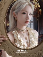 1ST XULIE "DREAM HORSE" Pegasus Tassel Stud Earrings in 18K Gold Plated Brass - Angle View