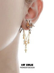 1ST XULIE "DREAM HORSE" Pegasus Tassel Stud Earrings in 18K Gold Plated Brass - Packaging View