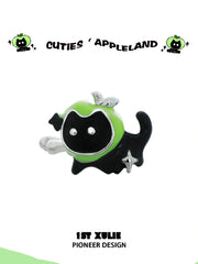 1ST XULIE "Cuties' Appleland" Playful Kitten & Puppy Ear Clips in Platinum Plated Brass - Angled View