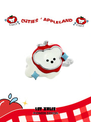 1ST XULIE "Cuties' Appleland" Playful Kitten & Puppy Ear Clips in Platinum Plated Brass - Detail Shot