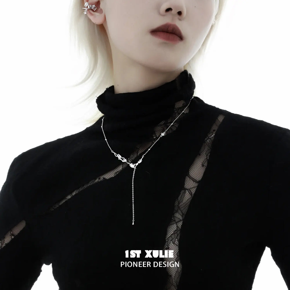 1ST XULIE "Silver Angel" Polygonal Zircon Ear Clips in 925 Sterling Silver - Packaging View