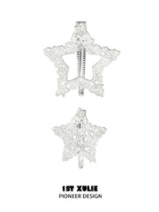1ST XULIE Jewelry "STARLIGHT LACE" Rococo Star Hair Clip in Rhodium Plated - Lifestyle Shot
