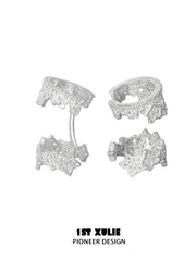 1ST XULIE Jewelry "STARLIGHT LACE" Rococo Star Lace Ear Cuffs in Silver - Lifestyle Shot
