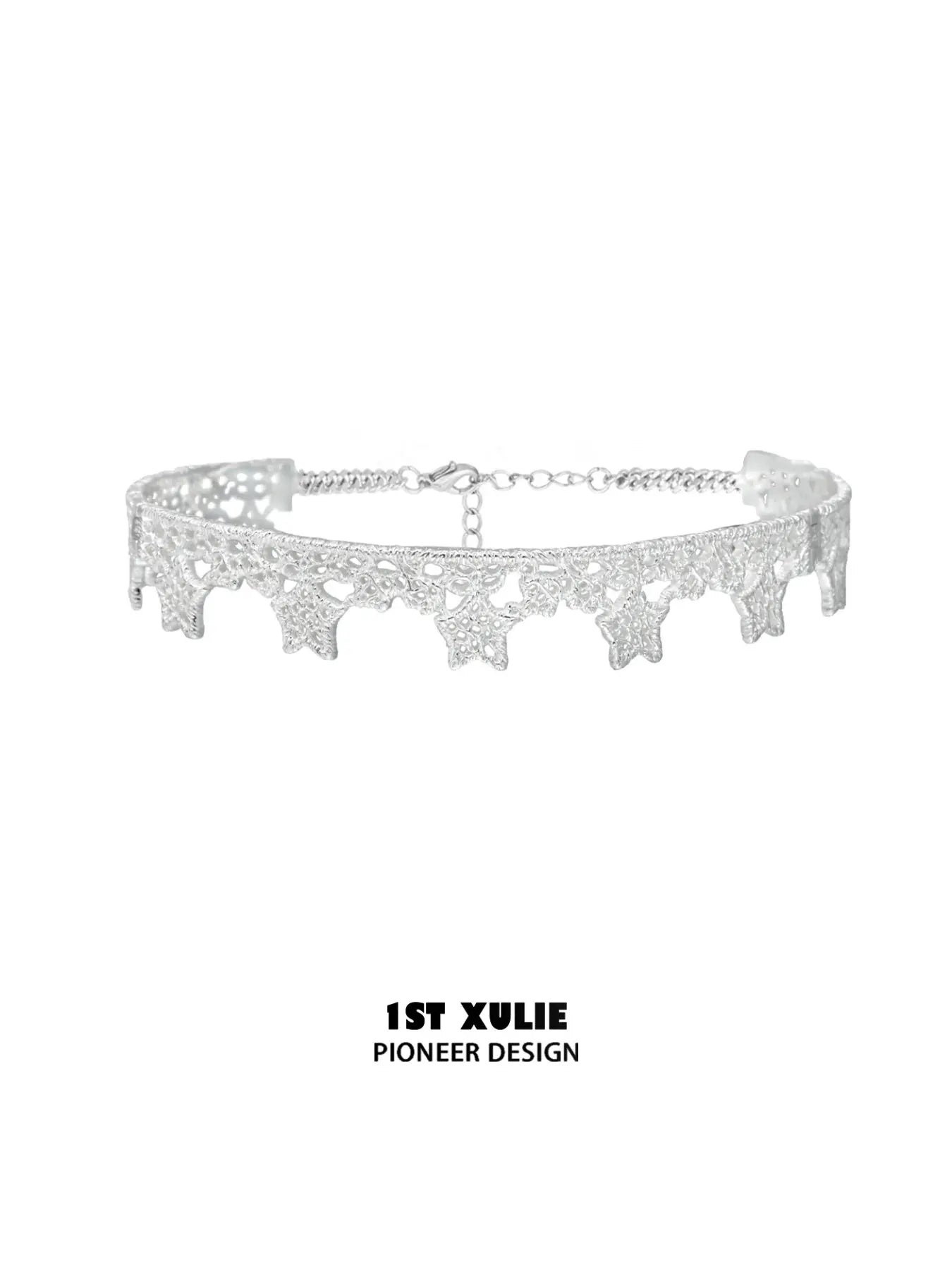 1ST XULIE Jewelry "STARLIGHT LACE" Rococo Starlight Lace Pendant Necklace in Rhodium Plated Brass - Packaging View