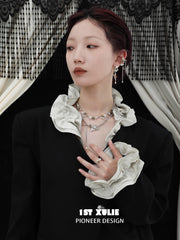 1ST XULIE "Golden Rose" Romantic Rose Chain Ear Clips in 18K Gold Plated - Angled Product View