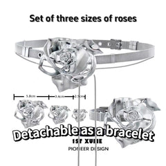 1ST XULIE "Taboo Rose" Rose Thorn Convertible Chain Bracelet in Platinum Plated - Packaging View