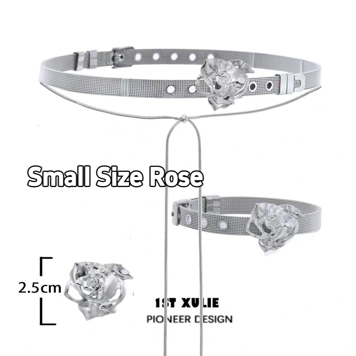 1ST XULIE "Taboo Rose" Rose Thorn Convertible Chain Bracelet in Platinum Plated - Side View on Model