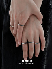 1ST XULIE "Scorch" Adjustable Gradient Ring in 925 Sterling Silver - Angled View