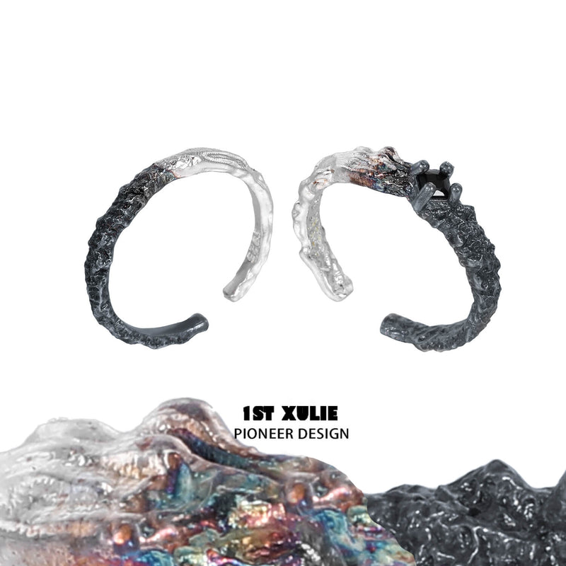 1ST XULIE "Scorch" Adjustable Gradient Ring in 925 Sterling Silver - Product View
