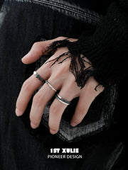 1ST XULIE "Scorch" Adjustable Gradient Ring in 925 Sterling Silver - On Model