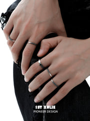 1ST XULIE "Scorch" Adjustable Gradient Ring in 925 Sterling Silver - Texture Detail