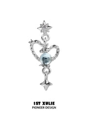 1ST XULIE Jewelry "Snake Bite" Serpent Heart Statement Dangle Earrings in 925 Sterling Silver - Lifestyle Shot