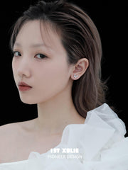 1ST XULIE "Whiterfly" Skeletal Shell Earrings in Platinum Plated 925 Silver - Back View