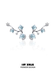 1ST XULIE "Snow Land" Snowflake Dangle Earrings in Platinum Plated - Lifestyle Shot