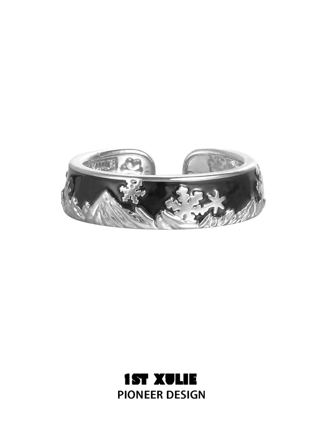 1ST XULIE Jewelry "Snow Land" Snowflake Enamel Ring in 925 Sterling Silver - Packaging View