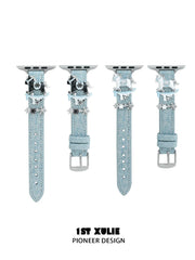 1ST XULIE Jewelry "Snowy Cuties" Snowy Pony Watch Strap in Brass and Microfiber Leather - Angle View