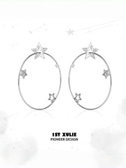 1ST XULIE Jewelry "WISHING STAR" Star Charm Hoop Earrings in Brass - Size Comparison