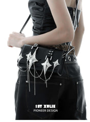 1ST XULIE "Star Trails" Star Embellished Chain Handbag in Premium Leather - Size Comparison