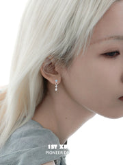 1ST XULIE "Starry Night" Star Trail Climber Stud Earrings in 925 Sterling Silver - Product View