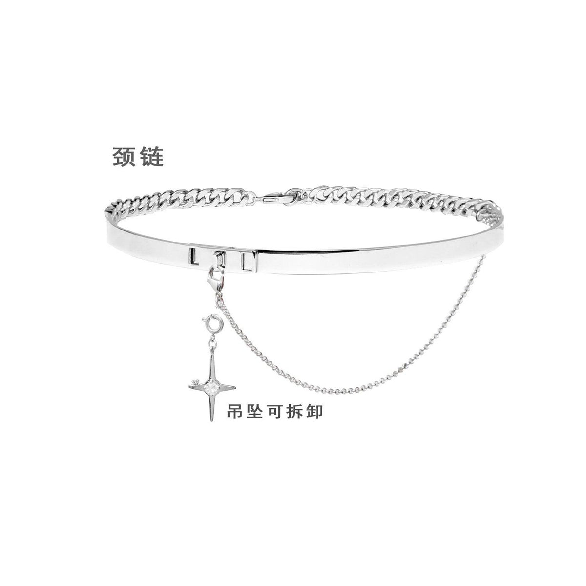 1ST XULIE "Star Trails" Statement Layered Choker Set in Platinum Plated - Lifestyle Shot