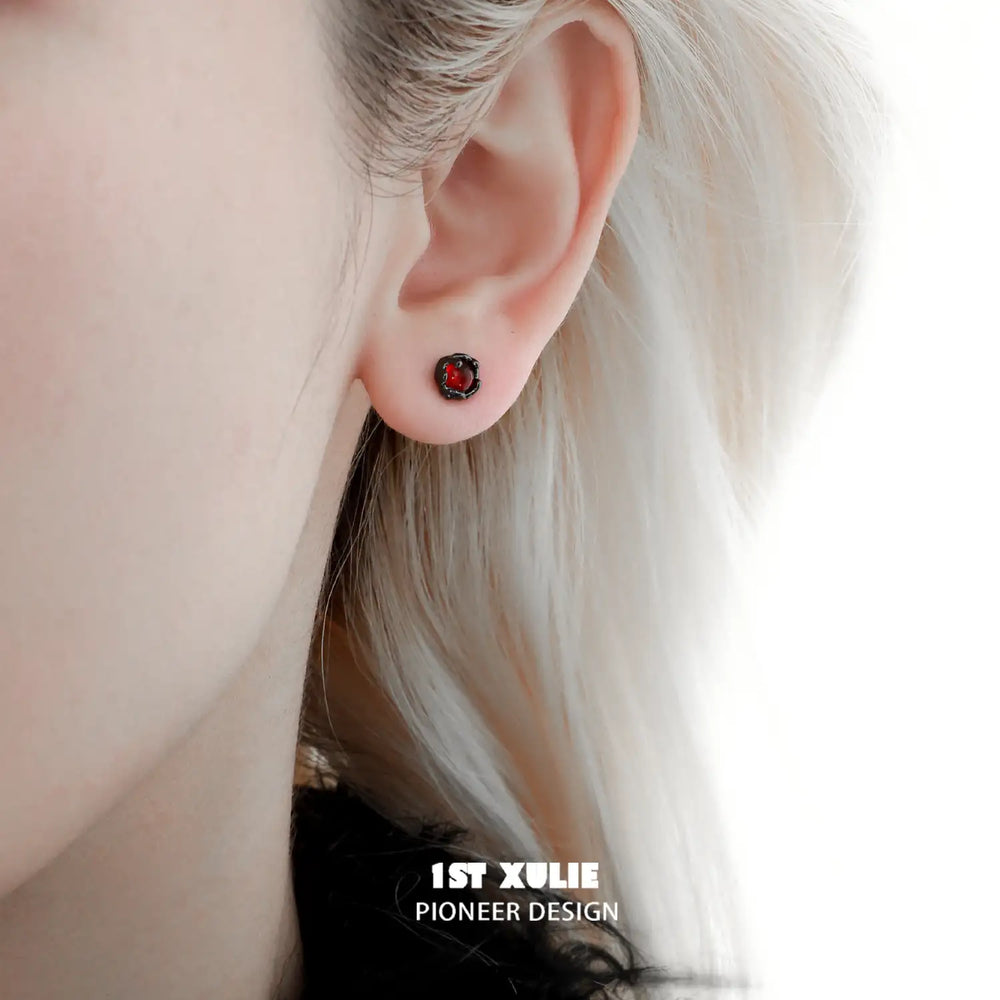 1ST XULIE "Lucifer" Statement Angel Wing Cherub Stud Earrings in Platinum Plated - Alternate Product View