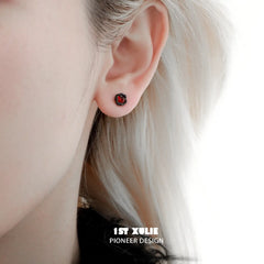 1ST XULIE "Lucifer" Statement Angel Wing Cherub Stud Earrings in Platinum Plated - Alternate Product View