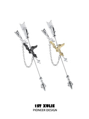 1ST XULIE Jewelry "Lucifer" Statement Angel Wing Dangle Earrings in Platinum Plated Brass - Packaging View