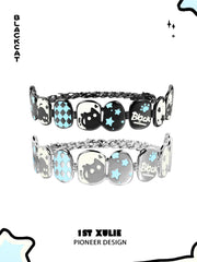 1ST XULIE "Ghosts" Gothic Statement Black Cat Choker Necklace in Platinum Plated - Detail Shot