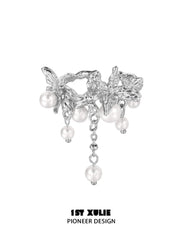 1ST XULIE "Whiterfly" Statement Butterfly Tassel Ring in 925 Sterling Silver - On Model